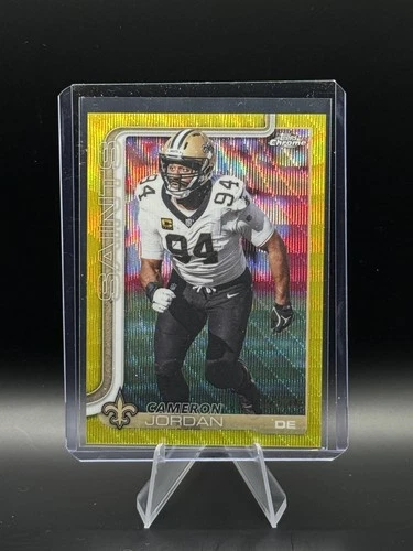 2025 Topps Chrome Football #221 Cameron Jordan Yellow Wave Refractor /275
