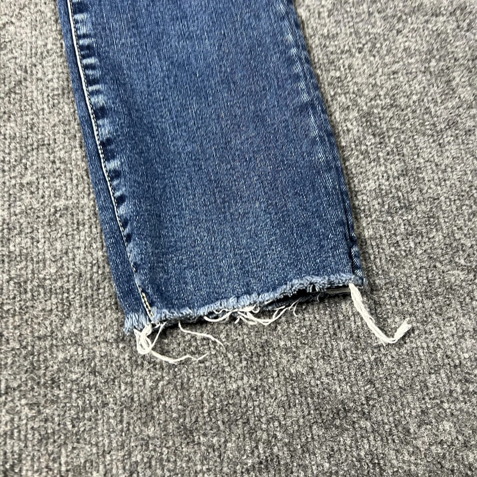 Pantalones de mezclilla AG Mari para mujer 27 tiro alto ajustados dobladillo recto crudo tela japonesa Foto 2 de 4