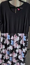 Vince Camuto Dress Size 3X Floral Print Skirt Black Top Casual Dress Wedding 