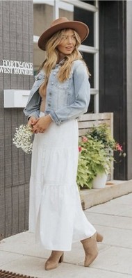 Mavi Samantha Denim Jean Jacket Medium NWT Light Wash Blue Bleached $98
