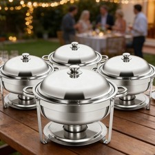 Chafing Dishes 4 Pack Round Chafing Dishes for Parties Buffet Weddings Picnic