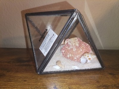Vintage Sonoma Rhombus Double Pyramid Shell Sand Box Paperweight Home Decor Rare