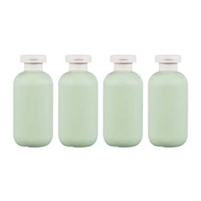 6.7oz 4Pcs Green Plastic Refillable Travel Shampoo and Conditioner Bottles Pl...