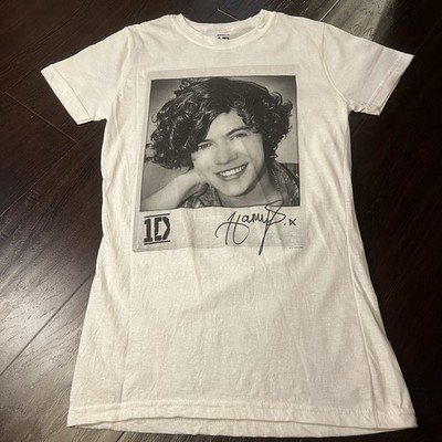 Harry Styles One Direction White Graphic T-Shirt Size Medium Woman Band Shirt