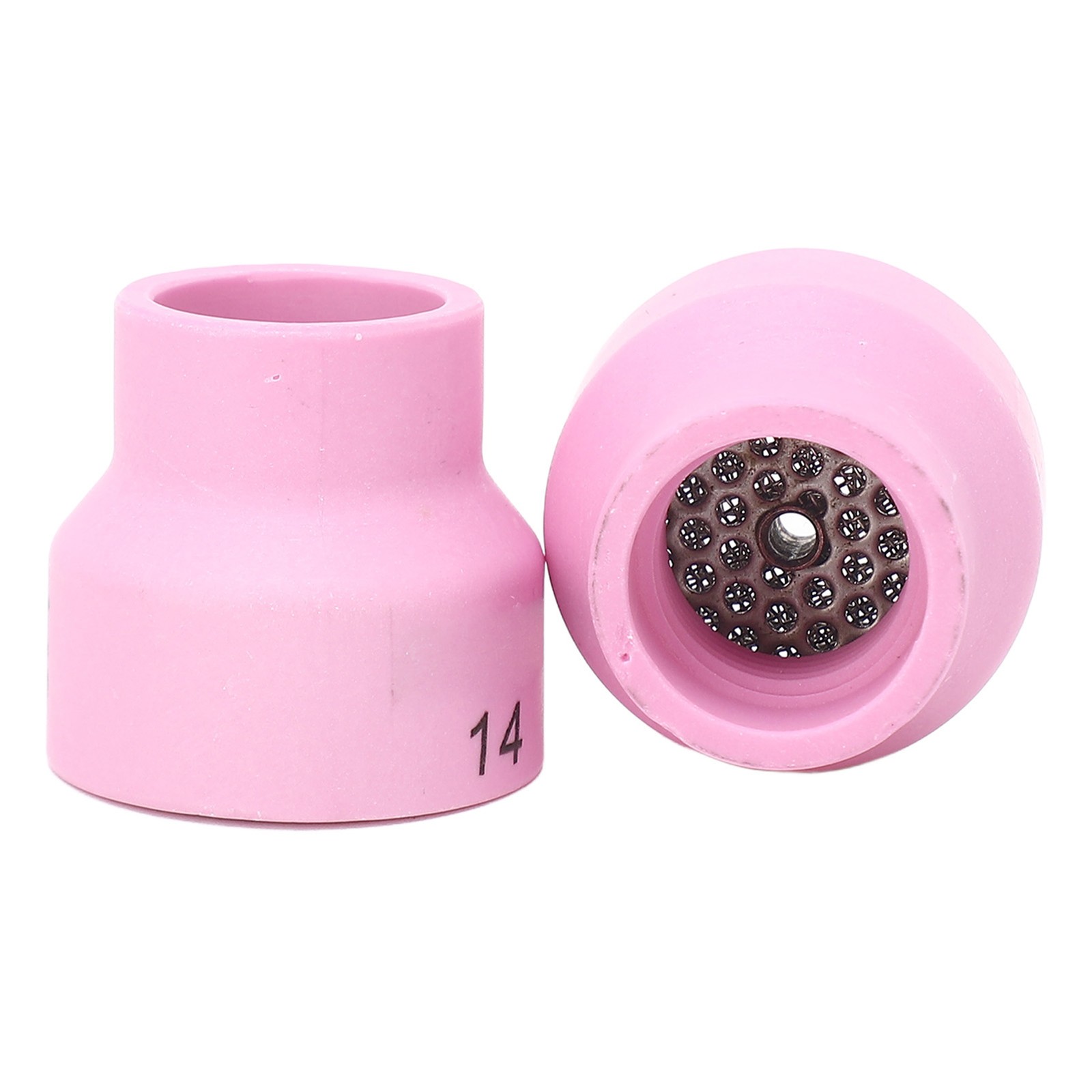 2Pcs Ceramic Welding Cup Center Hole ID 2.4mm TIG Welding Cup With Stainless