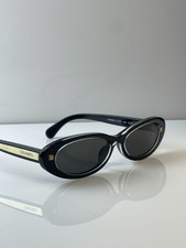Chanel 4178 Oval Black Sunglasses with Gold Logo, Classic Vintage Look
