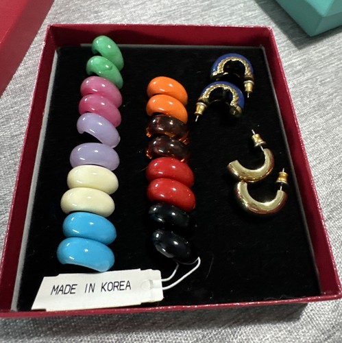 Kenneth Jay Lane KJL 11 Interchangeable Half Hoop Earrings Gold Tone