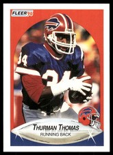 Thurman Thomas 1990 Fleer #124 Buffalo Bills NFL READ FREE SHIPPING AutographDen