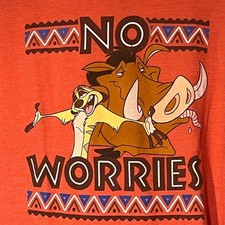 Disney The Lion King Timone  Pumba No Worries short sleeve tshirt size L