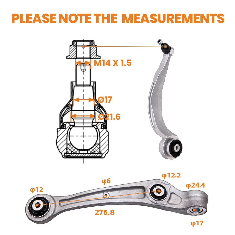 Bras De Suspension Guidon Avant For Audi Q5 2009-2017 8K0407152B 10 Pcs Kits M14 - Image 2 of 4