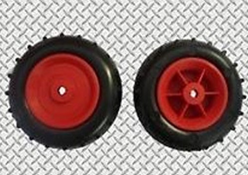 2 x 100mm (4") Red Plastic Wheels With Plastic Tyres - Picture 1 of 1