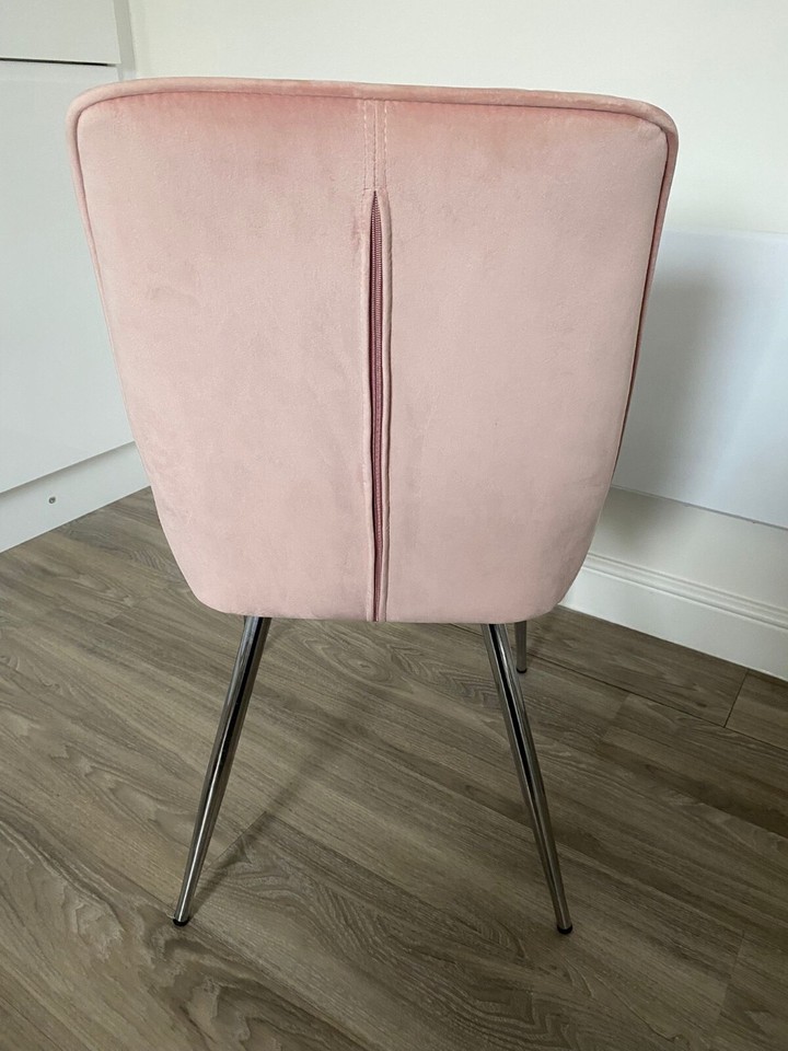 4 NEXT blush pink dining chairs. Used. Excellent condition. eBay