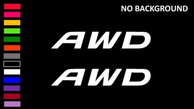 AWD, ALL-WHEEL DRIVE, (2 Stickers)  Decal Stickers for Cars, Windows, Laptops