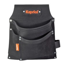 BORSA PORTA UTENSILI DA CARPENTIERE 3 TASCHE IN CUOIO TINTO NERO KAPRIOL