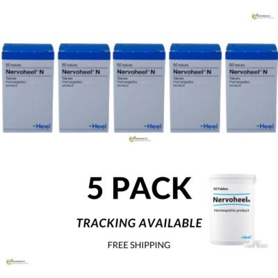 Nervoheel N HEEL Homeopathic for Nervousness Overactive Mind 50 Tablets 5 PACK