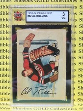 1953-54 Parkhurst Card #82,  AL ROLLINS,  Chicago Black Hawks,  KSA 3 Graded
