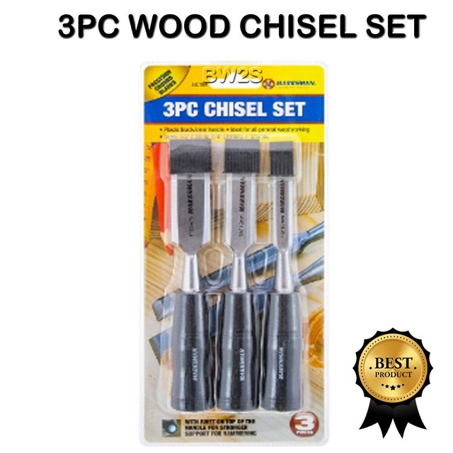 3pc Wood Chisel Set Woodworking Carving Firmer Chisels for sale online