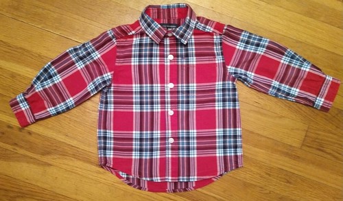 Toddler Boy 18-24 m Children's Place Red, White, & Blue Plaid Button Down Shirt - Picture 4 of 4