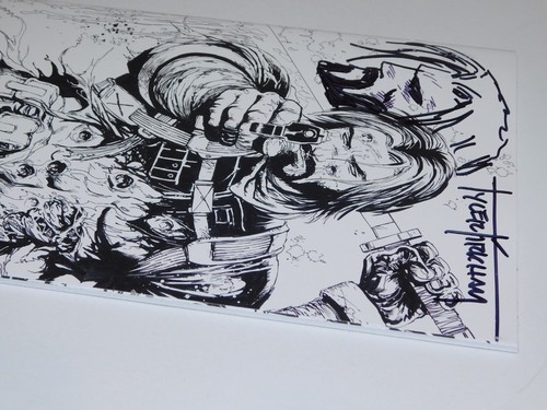 BRZRKR #1 PEN & INK B&W Battle Damage SIGNED + SKETCH Tyler Kirkham NM KEANU HTF - Picture 8 of 14