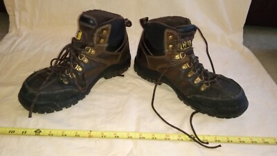 Caterpillar Mens Black Steel Toe Lace Up Work Boots Size 9 M  display picture 3