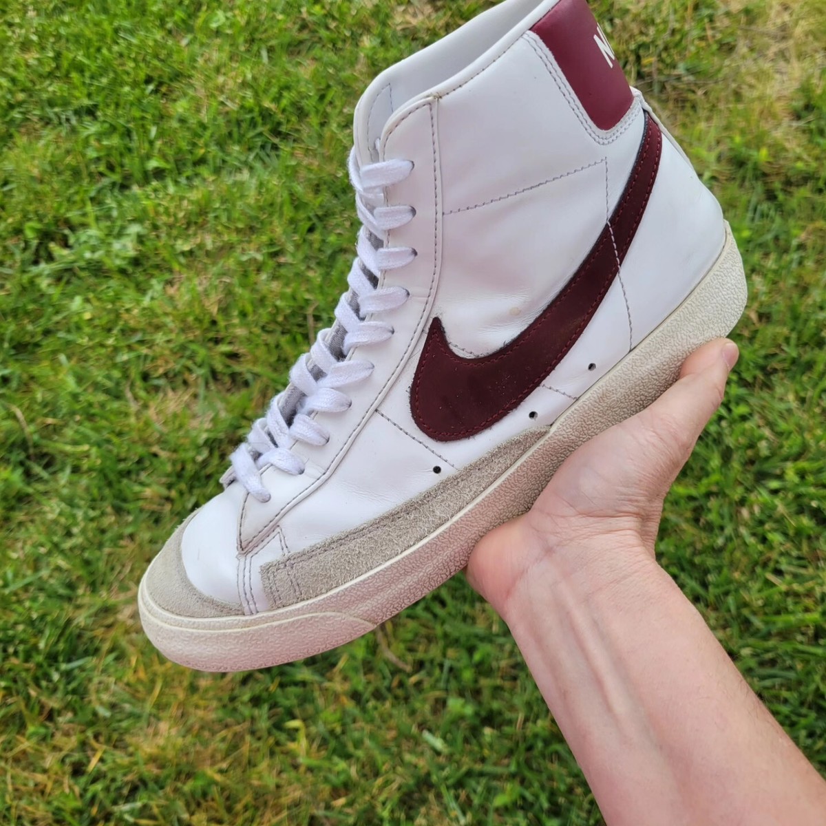 nike blazer high maroon