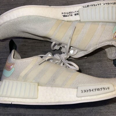 adidas gazelle silver green womens Adidas x Pharrell Williams Men's Hu NMD N.E.R.D Chalk White / Glow Orange /  Clear Mint Low Top Sneakers