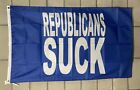 Democrat Vote Blue Flag Free Ship Republicans Suck Usa 3x5' Sign Banner Poster