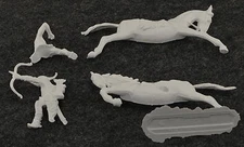 Hausser Elastolin 50478 Mounted Hun Firing over Horse's Neck - kit mint in bag