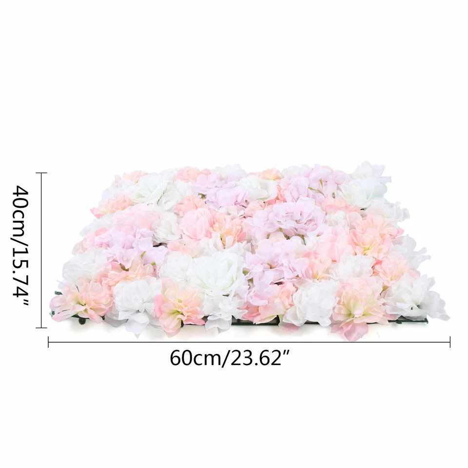 20 Piezas Boda Flor Artificial Pared Seda Floral Pared Fondo Decoración Foto 3 de 4