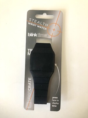 Blink Time Loot Crate Stealth Digital Wristwatch Black Buckle Band Needs Battery