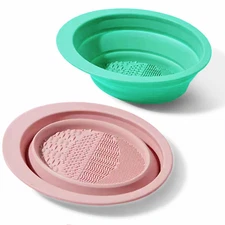 Makeup Brush Cleaning Bowl, Silicone Makeup Brush Cleaning Mat, Cosmetic Brush C