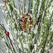 Set of 6 Snowy Artificial Pine and Berries 13" Picks
