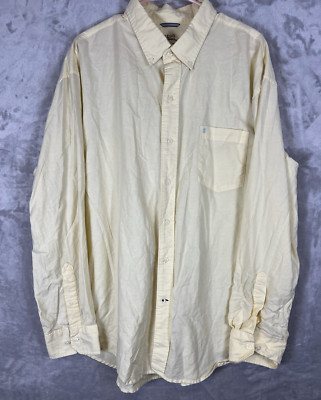 IZOD Saltwater Shirt Men's Size XXL Yellow L/S Button Up Relaxed Classics Casual