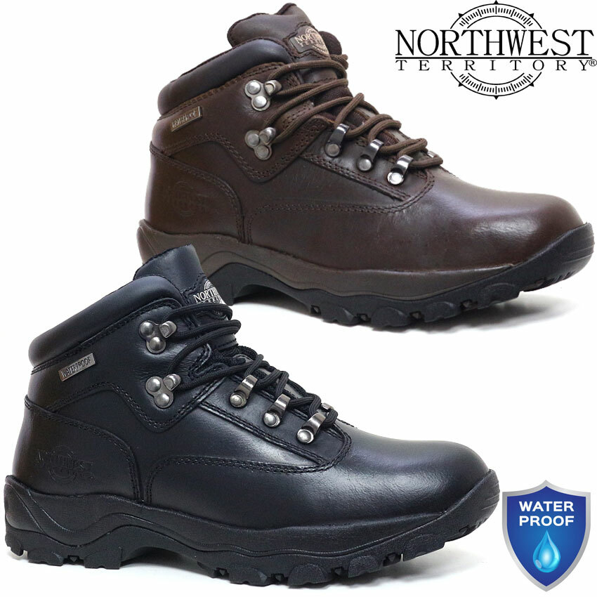 Mens Leather Walking Hiking Waterproof MEMORY FOAM Ankle Boots Trainers Shoes