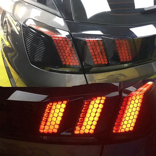NEW Rear Tail Light Cover Black Honeycomb Sticker Tail-lamp Accessories Decal US - Picture 2 of 12