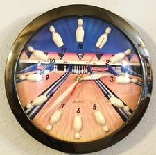 Vintage Shontek Bowling Alley 11" Wall Clock