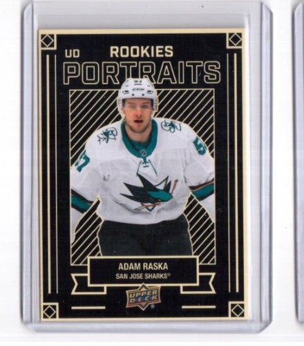 2022-23 UD Series 2 UD Portraits Rookies P-66 Adam Raska San Jose ...