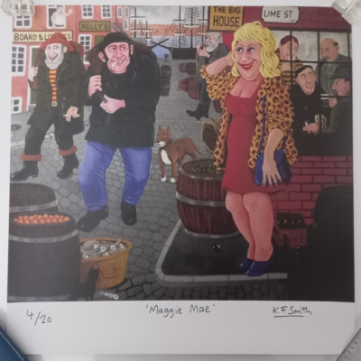 POSTERDRUCK, ''MAGGIE MAE'' LTD EDITION SIGNIERT & NUMMERIERT. 60 CM X 59,5 CM. C.O.A