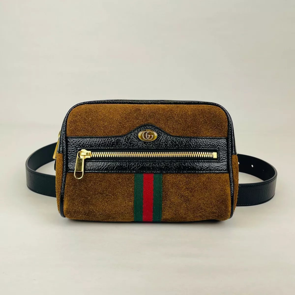 Gucci Leather-trimmed Belt Bag Brown