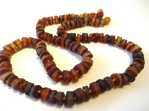 Collier Pour Homme En Ambre Baltique Brut Naturel - Longueur 48,8 Cm - Fait Main En Lituanie