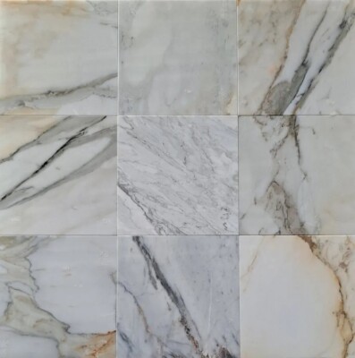 Calacatta Gold Honed Marble Tile 12'' × 12'' ×  '' - 100 SQ. FT. Lot