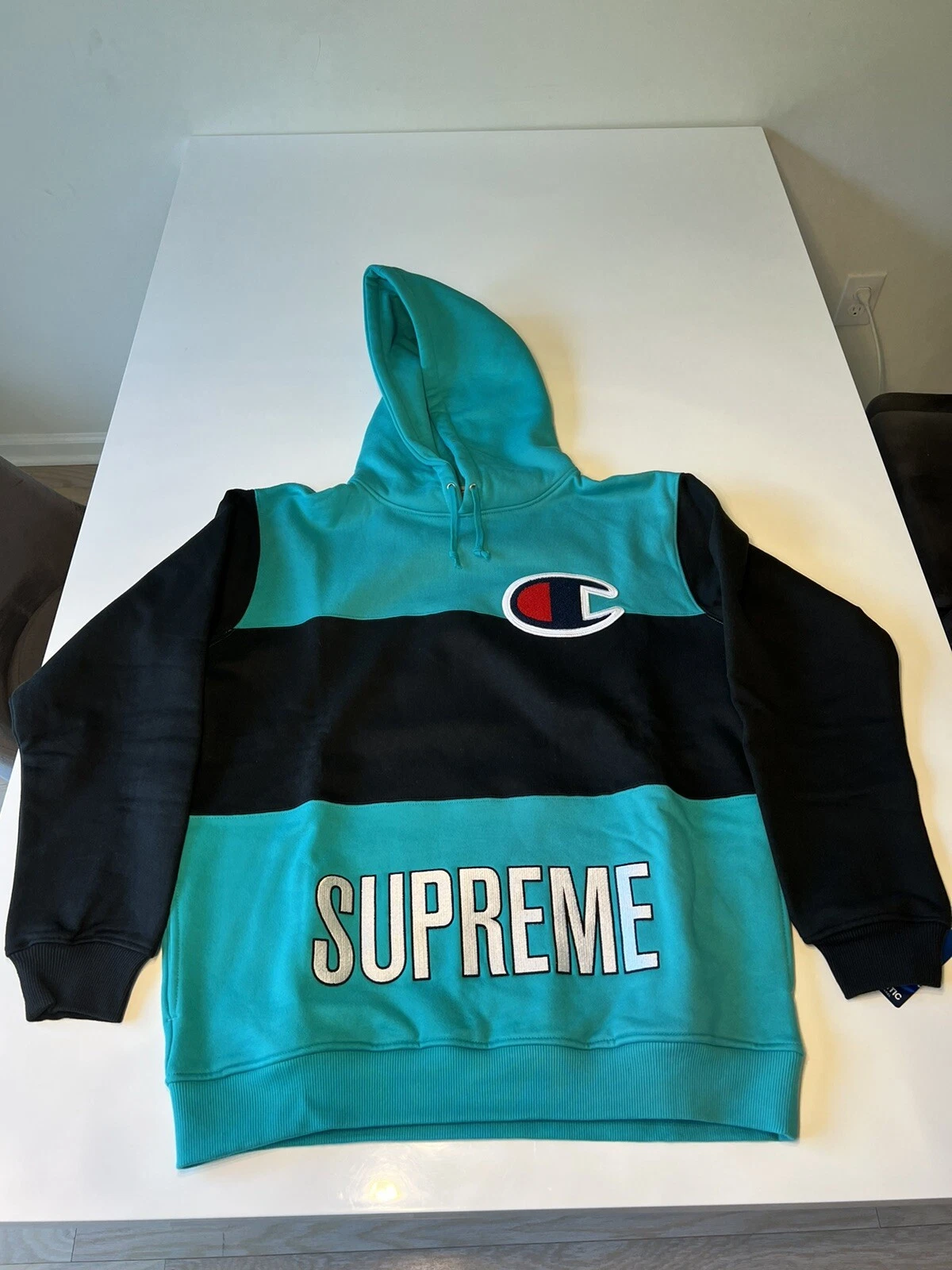Sweat à capuche Supreme X Champion Sarcelle taille XL
