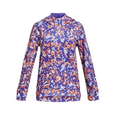 New Girls 7-20 Under Armour Printed Fleece Hoodie Size YXL Purple/Orange/White