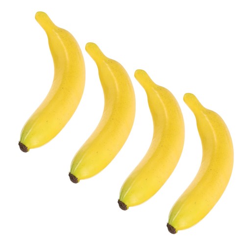 4 Pcs Simulated Banana Props Simulation Fruit Models Restaurant Display Fruits