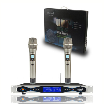 STARAUDIO Wireless Microphone System 2CH UHF Handheld Selectable Channel Mic