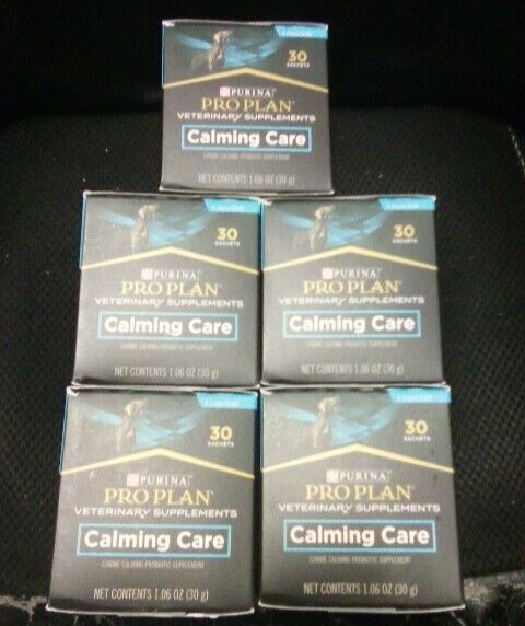 LOT OF 5 Purina Pro Plan Calming Care For Dogs 150 TOTAL SACHETS  Exp 01/2026