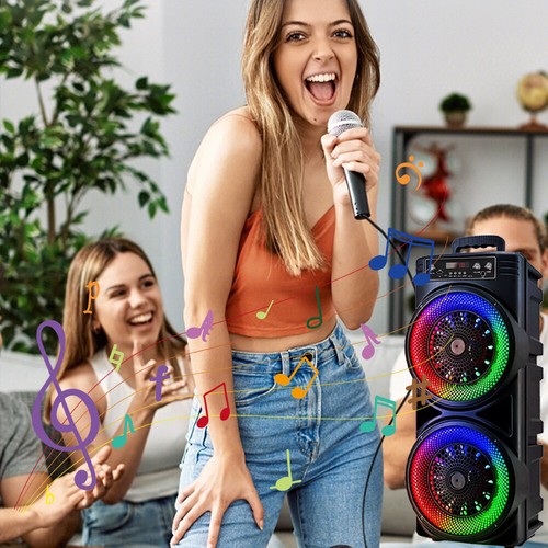 6000W Portable Bluetooth Speaker Sub Woofer Heavy Bass Sound System Party Mic UK - Picture 9 of 14