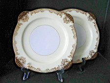 Rare Antique Noritake Goldlustra 2 Luncheon Plates Hand-painted