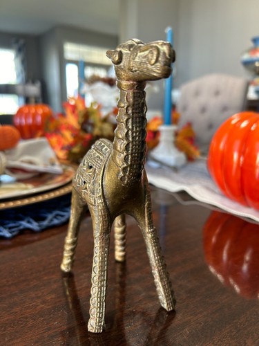 Vintage Elaborate Solid Brass Cutwork Design Camel Figurine Heavy approx. 7”x5” - Imagen 2 de 5