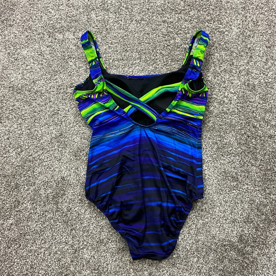 Traje de baño de una pieza de gran longitud para mujer 12 retro vintage colorido artístico Foto 3 de 4